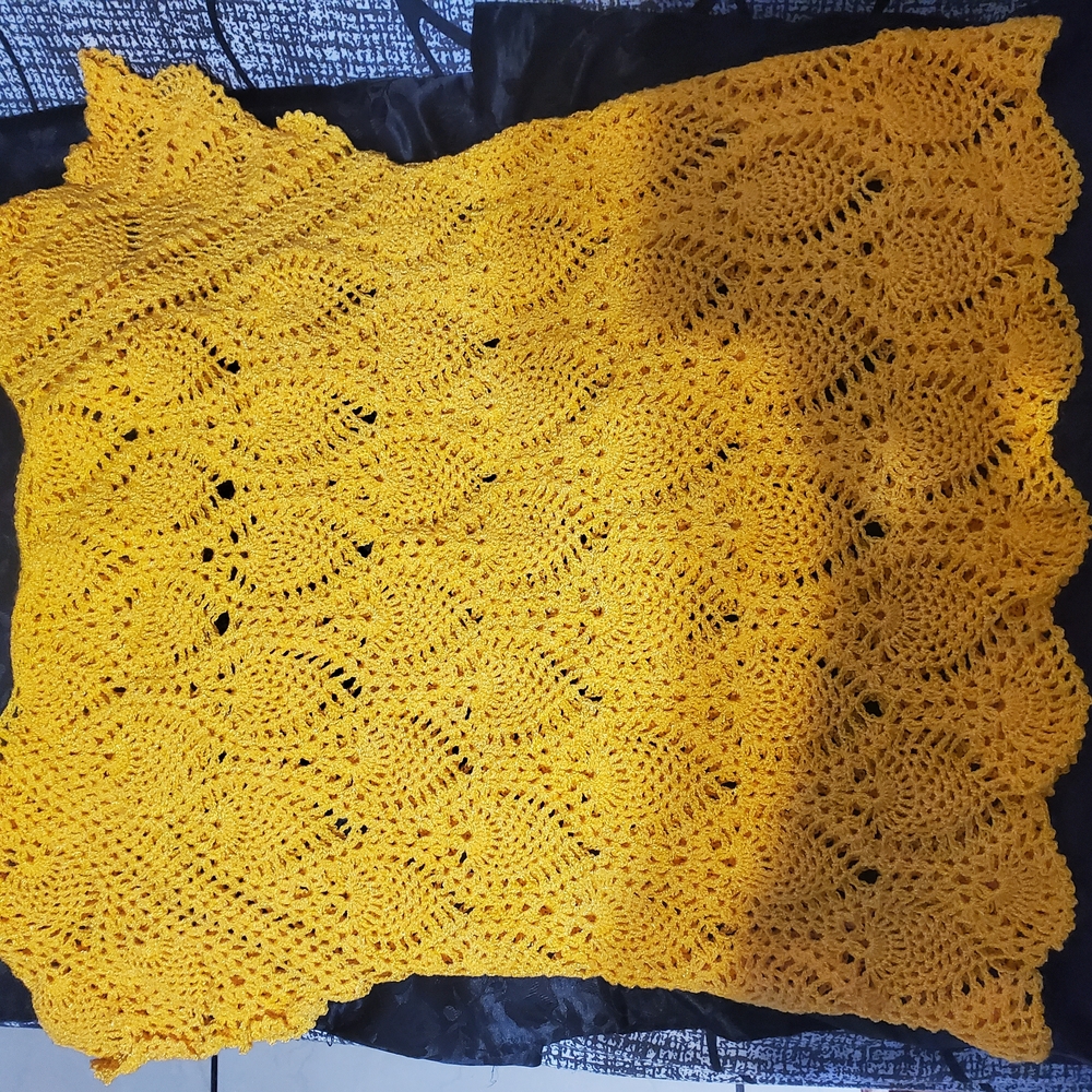 Yellow Crochet Blanket